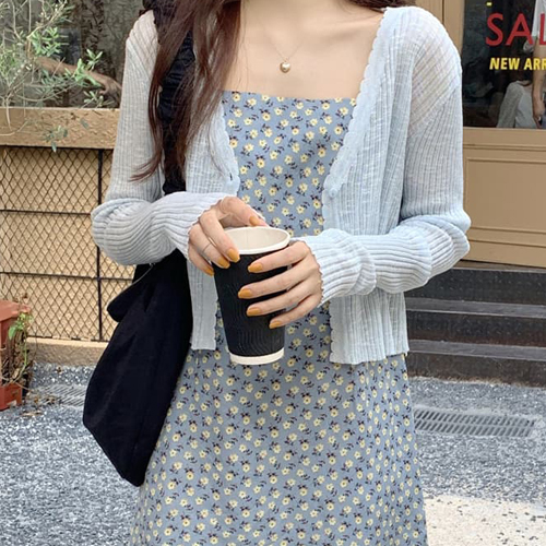 DD288  시스루 웨이브 가디건